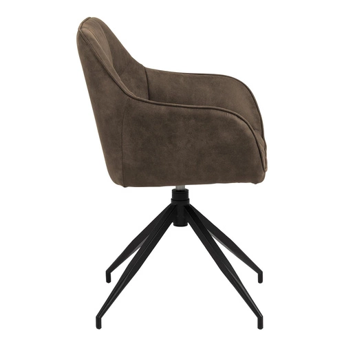 Krzesło tapicerowane Brenda Actona obrotowe z podłokietnikami do salonu brązowe nowoczesne