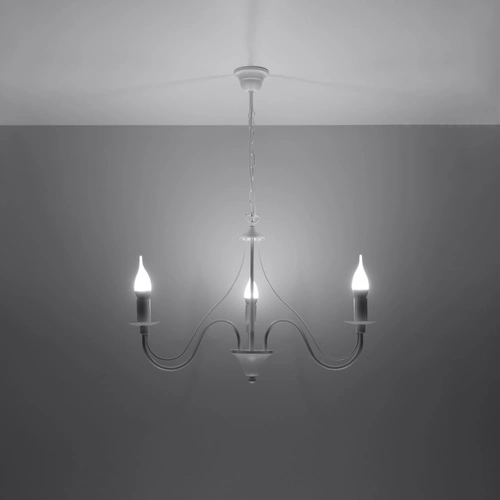 Żyrandol Minerwa 3 biały nowoczesny metalowy do salonu kuchni i jadalni Sollux Lighting