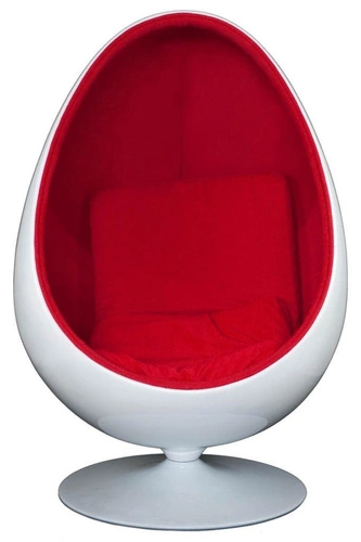 Fotel jajo Ovalia Chair inspirowany Ball Chair nowoczesny obrotowy do salonu biura wełna