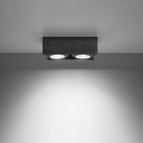 Plafon sufitowy QUATRO 2 szary betonowy nowoczesny do salonu i kuchni Sollux