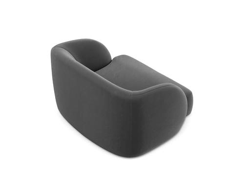 Fotel uszak Miley Grey Velvet welurowy do salonu nowoczesny szary z podłokietnikami
