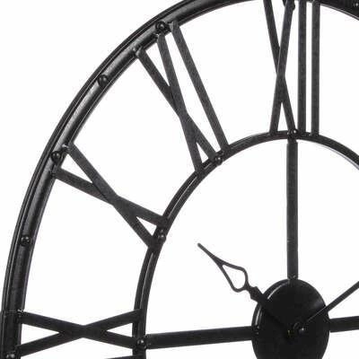Zegar ścienny industrialny Vintage Atmosphera czarny metalowy duży 70 cm do salonu