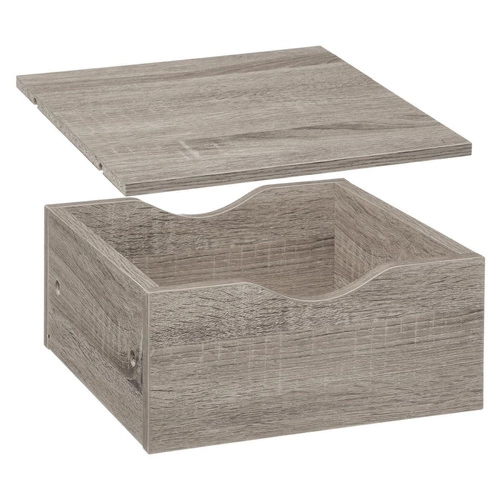 Kali szara półka ścienna z szufladą do regału nowoczesna do salonu lub biura 31x31 cm