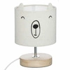 Lampka nocna Bear kremowa nowoczesna do pokoju dziecka z abażurem Atmosphera drewno 21 cm