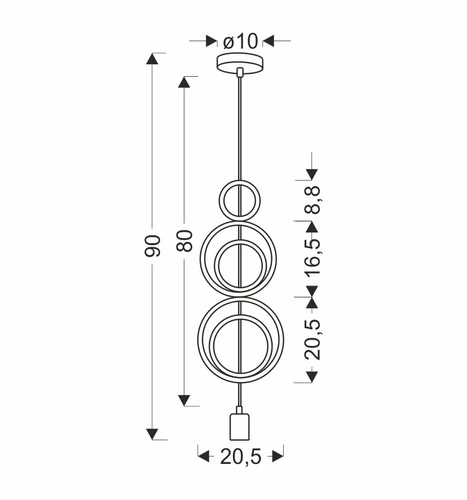 Lampa wisząca Single h5 1x20W E27 iq  kids mix kolor