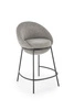 Hoker Eggy szary tapicerowany z oparciem i podłokietnikami nowoczesny do kuchni 65 cm Intesi