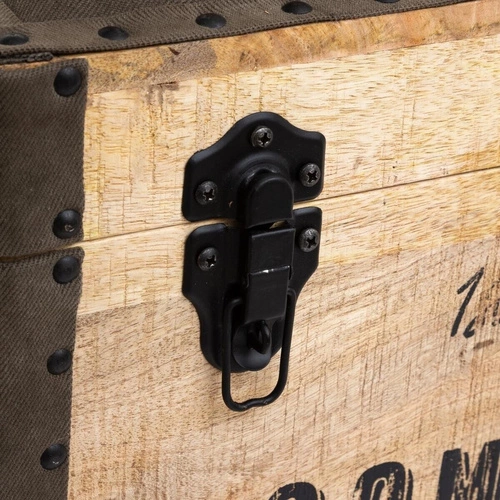 Pufa ze schowkiem Colonial Atmosphera brązowa kwadratowa do salonu i przedpokoju 49 cm