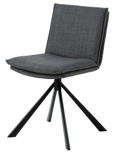 Krzesło do jadalni Flynn Actona tapicerowane szare ciemne obrotowe nowoczesne loftowe