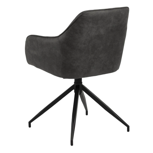 Krzesło tapicerowane Brenda Actona szare obrotowe z podłokietnikami do jadalni nowoczesne