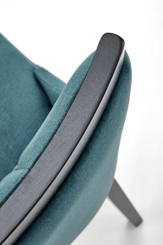 Krzesło do jadalni Andre zielone tapicerowane welur na drewnianych nogach Intesi