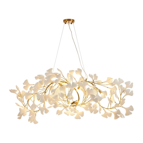 Lampa wisząca BOTANIKA WAVE złota biała 125 cm nowoczesna do jadalni nad stół