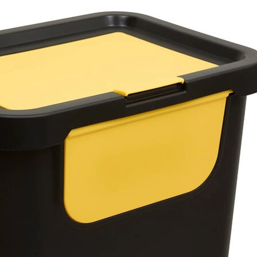 Zestaw 3 koszy na śmieci do segregacji 24L czarny składany kuchenny 5five simply smart