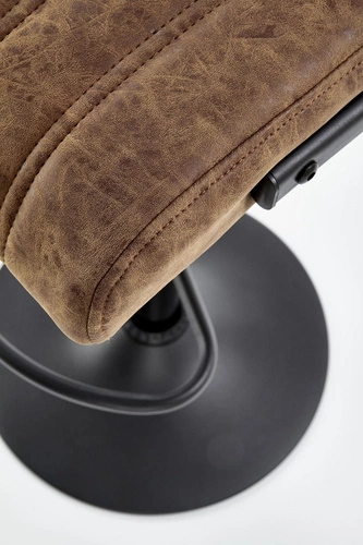 Hoker Victis slim brązowy z oparciem regulowany ekoskóra nowoczesny do kuchni Intesi