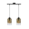 Lampa wisząca Aspra czarny 2x60W E27  klosz bursztynowy