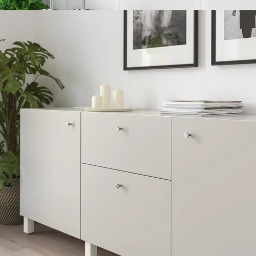 Zestaw 12 gałek meblowych BAGGANAS stal   nierdzewna IKEA