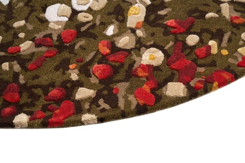 Dywan okrągły nowoczesny Spring Flowers 200 cm wełniany do salonu i sypialni Carpet Decor