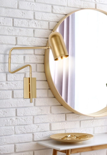 Kinkiet ścienny Hosti nowoczesny złoty metalowy do sypialni salonu Candellux Lighting 39 cm