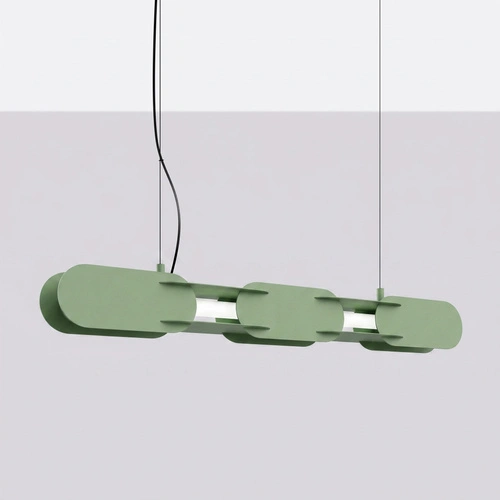Lampa wisząca CHAIN 91 LED szałwiowa nowoczesna do jadalni