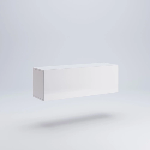 Szafka RTV wisząca Box 105 cm biała połysk nowoczesna do salonu Intesi