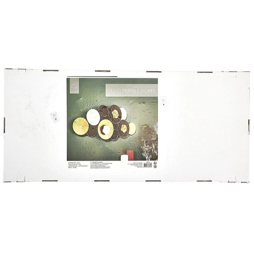 Metalowa dekoracja ścienna Anemone Intesi ozdoba na ścianę do salonu nowoczesna złota 80 cm