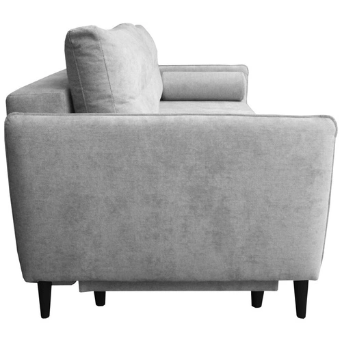 Sofa rozkładana 3 osobowa Lika z funkcją spania do salonu sztruksowa szara z pojemnikiem