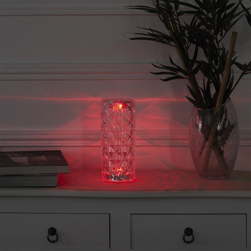 Lampka nocna LED Crystal Intesi glamour z pilotem 12 kolorów do sypialni i salonu 21,5 cm