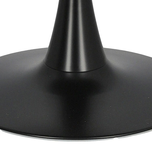 Stół okrągły do jadalni Simplet Skinny Premium Stone czarny marmur nowoczesny na jednej nodze 90 cm