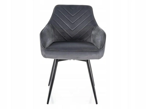 Krzesło Pina VIC szare welurowe z podłokietnikami do jadalni Intesi