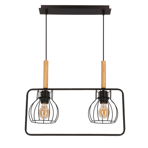 Lampa wisząca czarna Franita nowoczesna 2-punktowa do salonu i sypialni nad wyspę