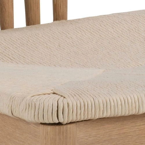 Krzesło drewniane York Actona do jadalni skandynawskie z podłokietnikami i jutowym siedziskiem