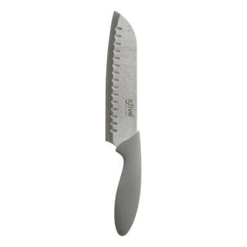 Zestaw 3 noży kuchennych Santoku 5five simply smart stal nierdzewna szary nowoczesny