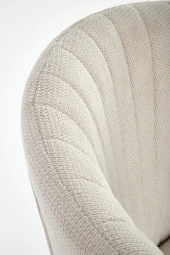 Krzesło tapicerowane Odile beżowe do jadalni i salonu nowoczesne na czarnych nogach Intesi