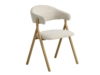 Krzesło Frances tapicerowane do jadalni z podłokietnikami białe