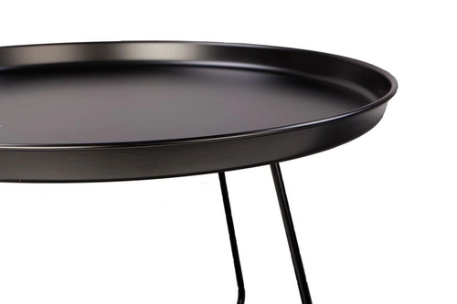 Stolik kawowy okrągły metalowy czarny ROD L nowoczesny do salonu NORDIFRA 50 cm