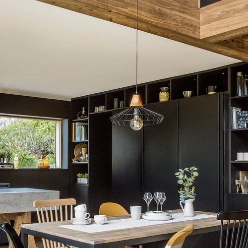 Lampa wisząca Ben czarna metalowa do salonu i kuchni nowoczesna średnica 38 cm Atmosphera