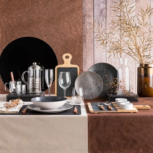 Zestaw sztućców na 6 osób Bambou 5five simply smart, stal nierdzewna i bambus, z pojemnikiem