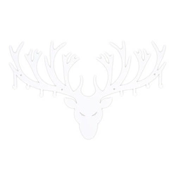 Wieszak ścienny Poroże biały nowoczesny metalowy do przedpokoju na kurtki Intesi