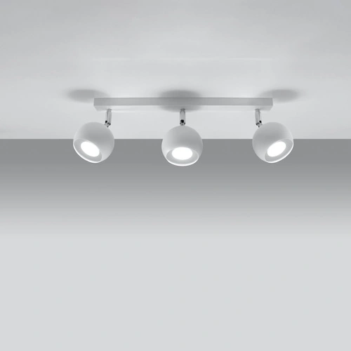 Plafon sufitowy Oculare 3 biały nowoczesny metalowy do salonu kuchni i sypialni Sollux