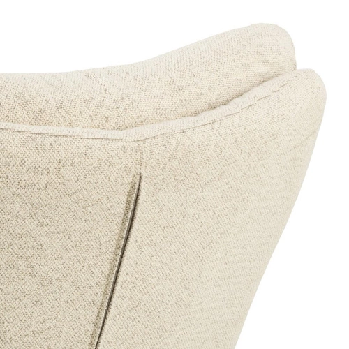 Fotel kubełkowy Grafton kremowy do salonu boho skandynawski tapicerowany z podnóżkiem