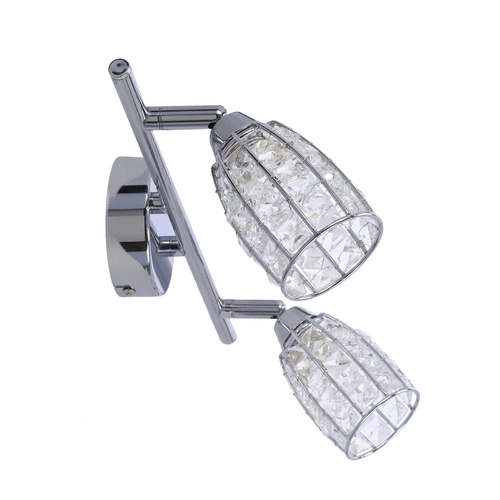 Lampa sufitowa Shiba chromowana regulowana szklana do salonu i kuchni 2-punktowa