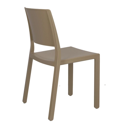 Krzesło ogrodowe Kate beżowe z tworzywa sztaplowane łatwe w czyszczeniu SCAB Design