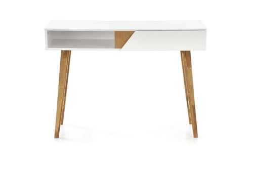 Konsola Indigo biała skandynawska z szufladą i półką do przedpokoju, salonu lub sypialni