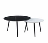 Zestaw 2 okrągłych stolików kawowych Tifa marmurowych do salonu nowoczesny loft 80 i 60 cm