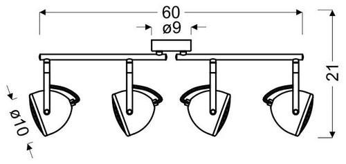 Lampa sufitowa Pent szara industrialna regulowana listwa 4-punktowa do salonu i sypialni