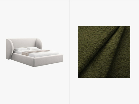 Łóżko Miley Dark Olive Green Boucle  180x200