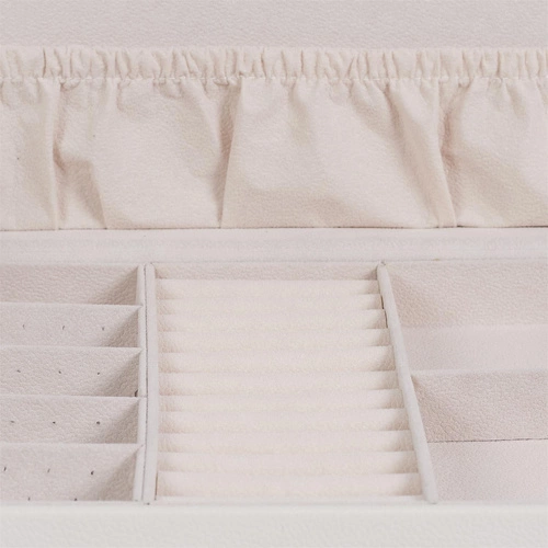 Organizer na biżuterię Lady Intesi kremowy z lusterkiem i szufladkami welurowy