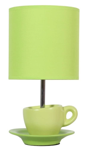 Lampka nocna ceramiczna Cynka pistacjowa nowoczesna do sypialni i salonu 31 cm