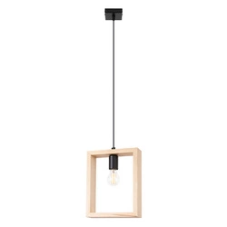 Lampa wisząca ARIES skandynawska drewniana regulowana do salonu i jadalni 24 cm