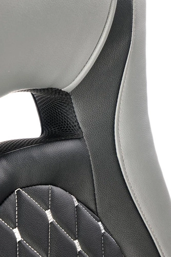 Fotel biurowy ergonomiczny obrotowy Nascar Intesi ekoskóra szary czarny do biurka