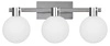 Kinkiet Maldus lampa chromowy 3x40W G9  klosz biały